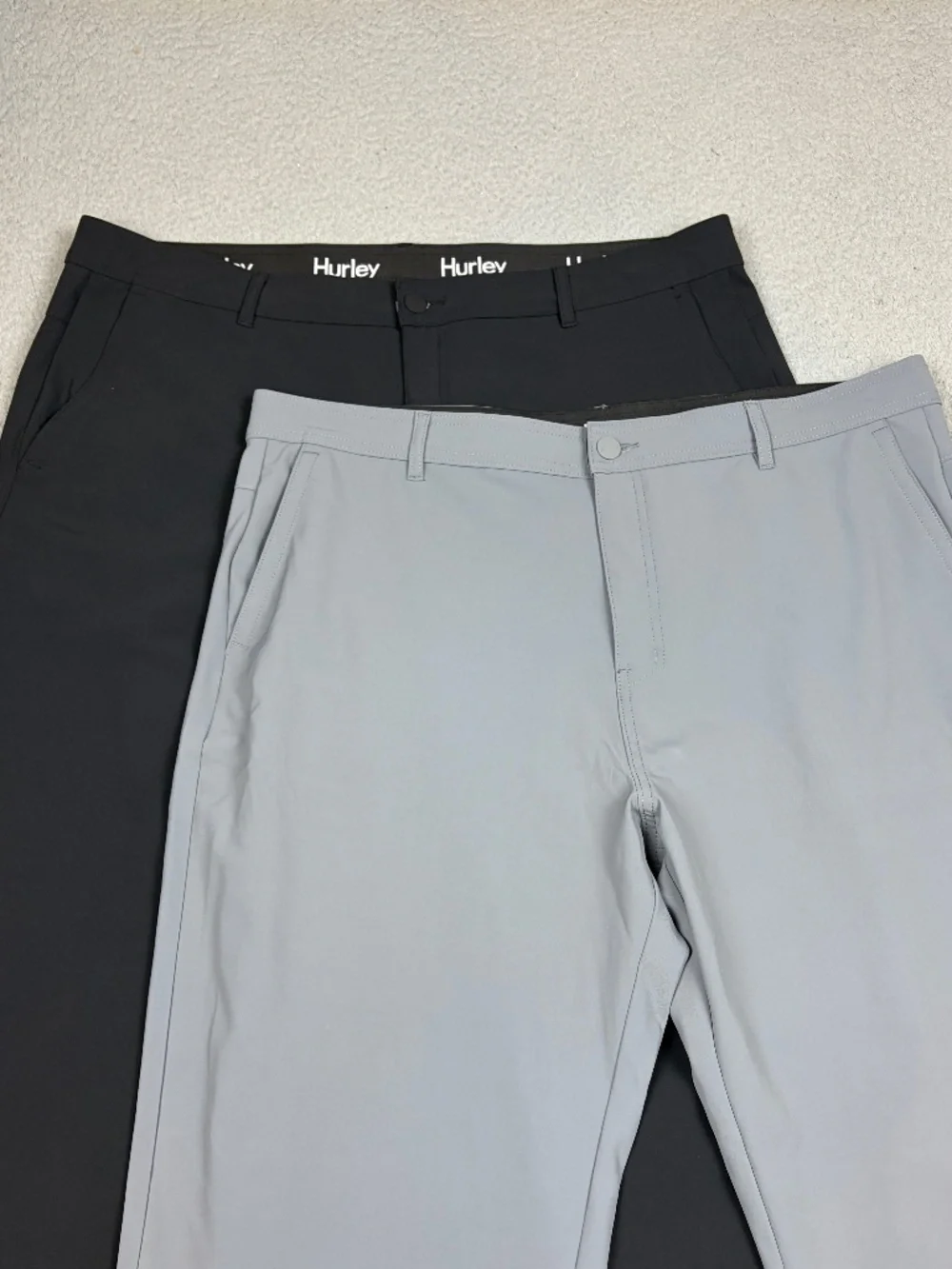 Lot of 2 Hurley Golf Pants Mens 40x30 Black Gray Stretch Performance Wear Casual